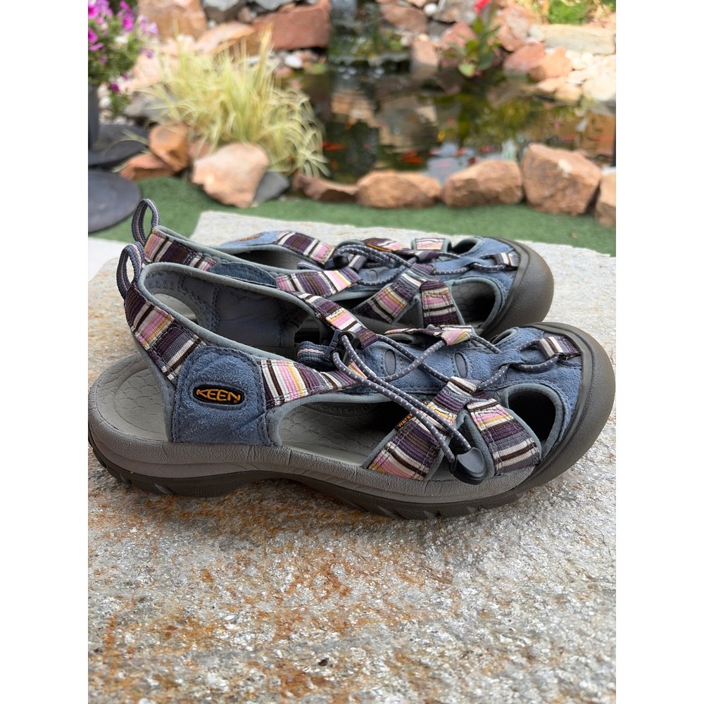 Keen Whisper Blue Striped Waterproof Sport Sandals Womens 10 5211-RYPP